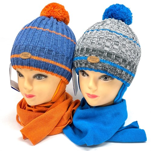 AGBO комплект 2159 Topos шапка с утеплителем, подклад хлопок+шарф (р.50-52) - фото 26826