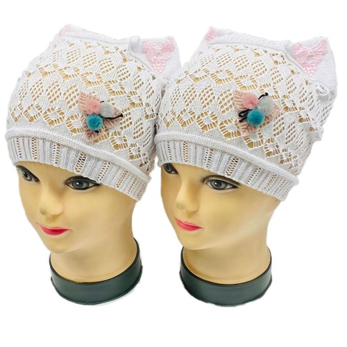 ажурная вязка шапка Кошечка 3 Цветочка (р.48-52) - фото 30176