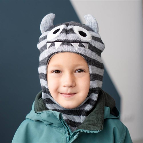 Milli шапка-шлем Зубастик, на утеплителе (на 1 год) зима - фото 40013
