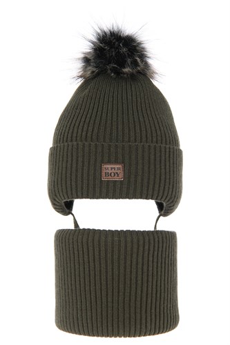 AGBO комплект 4610 Denzel шапка с утеплителем, подклад хлопок+снуд (р.50-52) - фото 40201