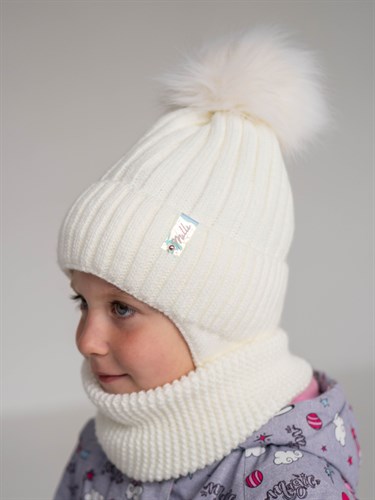 Milli комплект Konte шапка для девочки с утеплителем + снуд (р.48-52,52-56) - фото 43782