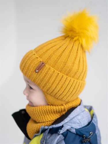 Milli комплект Konte шапка для мальчика с утеплителем + снуд (р.44-48,48-52,52-56) - фото 43783