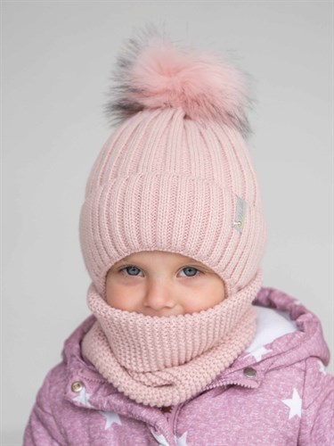 Milli комплект Konte шапка для девочки с утеплителем + снуд (р.44-48,48-52,52-56) - фото 46920