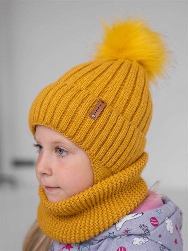 Milli комплект Konte шапка для девочки с утеплителем + снуд (р.44-48,48-52,52-56) - фото 46921