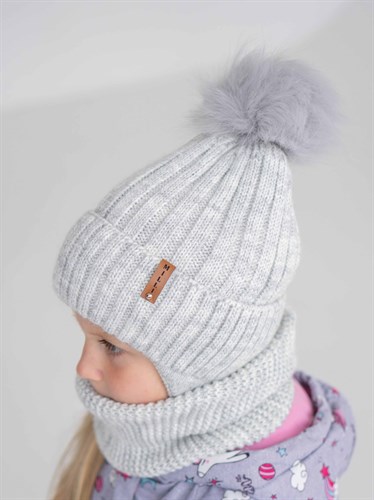Milli комплект Konte шапка для девочки с утеплителем + снуд (р.44-48,48-52,52-56) - фото 46922