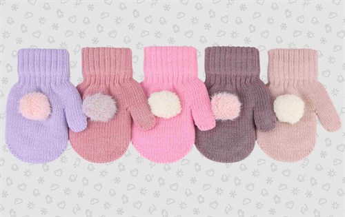 Теплыши варежки TMg-092 двойная вязка (р.14/5-6 лет) TMg-092 - фото 48667