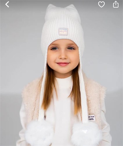 Milli шапка-Лапки вязаная, подклад флис (р.50-54) 15989-Л - фото 50341