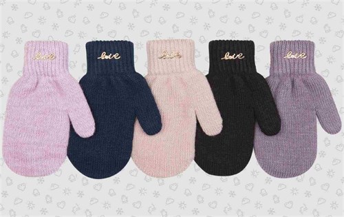 Теплыши варежки TMg-090 двойная вязка (размер 16) 16024 - фото 50444