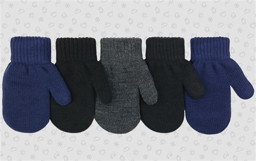 Теплыши варежки TMm-033 двойная вязка (размер 15) TMm-033/1 - фото 50447