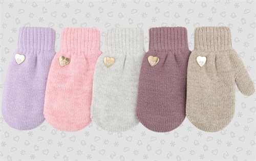 Теплыши варежки TMg-025 двойная вязка (р.16/9-10 лет) TMg-025 - фото 50462