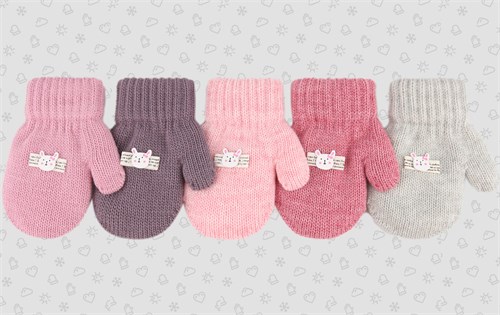 Теплыши варежки TMg-082 двойная вязка (размер 12) TMg-082 - фото 50464