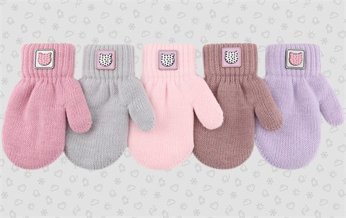 Теплыши варежки TMg-085 двойная вязка (размер 14) TMg-085 - фото 50466