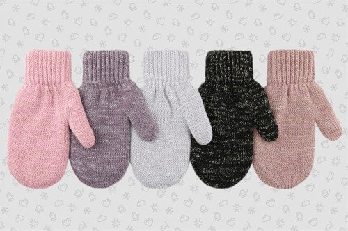 Теплыши варежки TMg-090 двойная вязка (р.16) TMg-090 - фото 50467