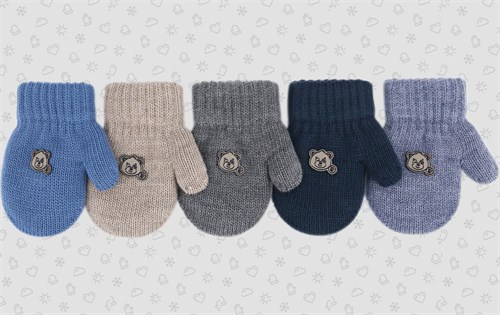 Теплыши варежки TMm-023 двойная вязка (размер 12) TMm-023 - фото 50468