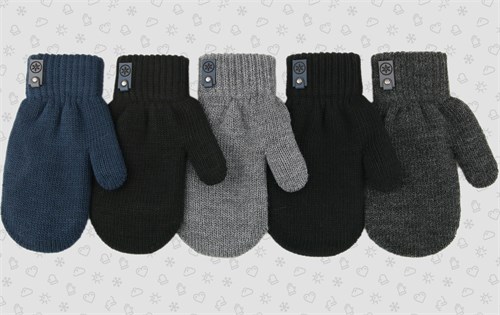Теплыши варежки TMm-027 двойная вязка (размер 16) TMm-027 - фото 50471