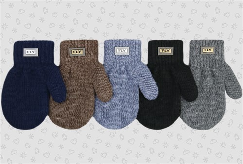 Теплыши варежки TMm-079 двойная вязка (размер 14) TMm-079 - фото 50474