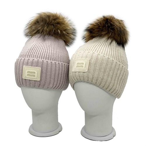 LAMIR шапка Казима на флисе, с натуральным помпоном (р.54-56) ЧЗ 16040