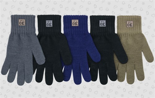 Теплыши перчатки TGm-010 одинарная вязка (р.16/9-10лет) М TGm-010