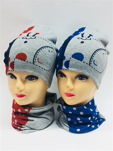 ambra комплект шапка двойной трикотаж + снуд (р.48-50) жираф - фото 7030