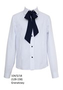 SLY модель 104/S/18 блузка белая в горох длин.рук. (р-ры134,152) 2 шт.