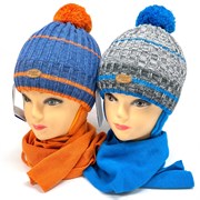 AGBO комплект 2159 Topos шапка с утеплителем, подклад хлопок+шарф (р.50-52)