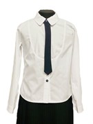 BG блузка длинный рукав c галстуком, белая (рост 134-164) в уп.6шт.