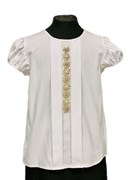 AGATKA блузка короткий рукав, прямая, белая (р.134-164)