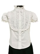 BG блузка короткий рукав, хлопок, белая (р34.38.40.42.44)