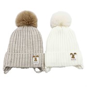 Milli шапка BAYA, на синтепоне, с меховым помпоном, подклад хлопок (р.44-46) 15973