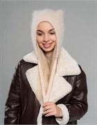 LAMIR шапка Талина, вязаная ангора, подклад флис (р.56-58) ЧЗ сиреневый Талина