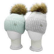 LAMIR шапка Ламзия на флисе, с натуральным помпоном (р.52-54) ЧЗ Ламзия