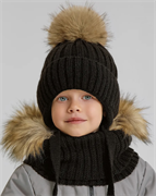 Milli комплект Konte шапка для мальчика с утеплителем + снуд (р.44-48,48-52,52-56) Konte-енот