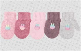 Теплыши варежки TMg-035 одинарная вязка (размер 12,5/2-3года) М TMg-035