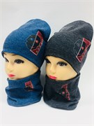 ambra комплект шапка дв.трикотаж + снуд (р.50-54)