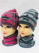 ambra комплект шапка дв.трикотаж + снуд (р.50-54)