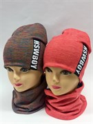 ambra комплект шапка дв.трикотаж + снуд (р.50-54)