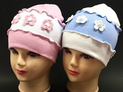 Boys Girls шапка одинарный трикотаж (цветочки)(р.48-50)