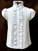 AGATKA блузка кор.рук. рюши, голубая (р.128-158) 6 шт.