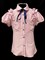блузка  короткий рукав, горох,розовая (р.36-42) - фото 21995