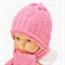 GRANS комплект A 521 шапка вязаная, подклад флис + шарф (р.38-40) розовый - фото 27944