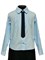 BG блузка длинный рукав, c галстуком, плиссе, голубая (рост 134-164) 6шт. - фото 31206