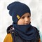 .AJS комплект 42-549 шапка двухсторонняя + снуд  (р.54-56)синий, ч/з 42-549