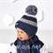 .AJS комплект 44-417 шапка на флисе с завязками + шарф (р.44-46) - фото 43387